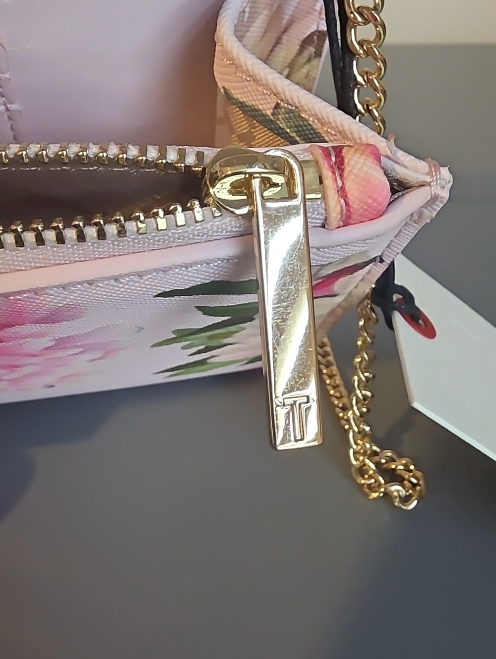 TED BAKER LONDON NWT Parisa Pink Floral Chain Crossbody Bag - Picture 14 of 15